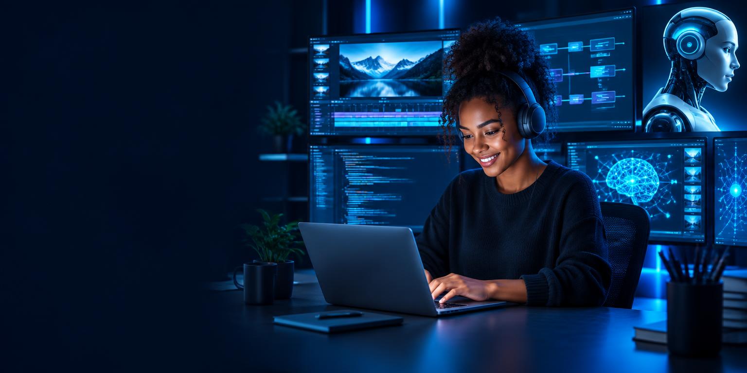 A creative professional learning AI with digital tools